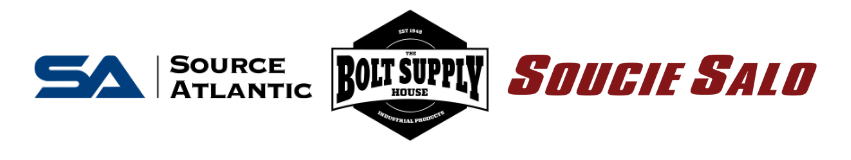 Source Atlantic Logo, Bolt Supply House Logo, and Soucie Salo Logo in a horizontal line