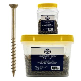 YELLOW ZINC CONSTRUCTION SCREWS